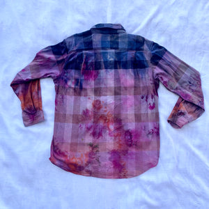 Dip Dyed Blue and Purple Carhartt Flannel Shirt