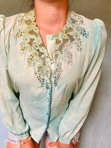 Hand Dyed Pastel Vintage Blouse