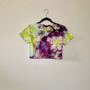 Hand Dyed T-shirt - Purple and Lime