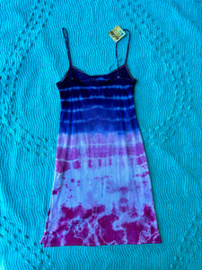 Ombre Navy Blue and Pink Tie Dye Slip Dress