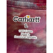 Load image into Gallery viewer, Pink &amp; Purple Ice Dyed Carhartt T-Shirt Long Sleeve Size Large
