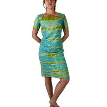 Load image into Gallery viewer, Hand Dyed Vintage 1960s Teal &amp; Lime Dress
