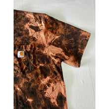 Load image into Gallery viewer, Black &amp; Orange Bleach Dyed Carhartt T-Shirt Short Sleeve Size Large
