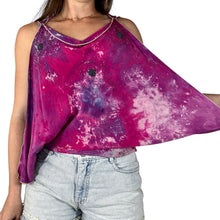 Load image into Gallery viewer, Vintage 1970s Hand Ice Dyed Silk Beaded Scarf Blouse

