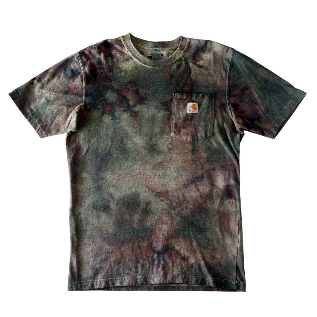 Gray & Purple Ice Dyed Carhartt T-Shirt Short Sleeve Size Small