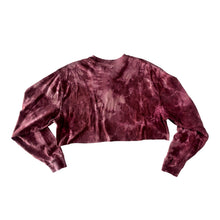 Load image into Gallery viewer, Maroon &amp; Pink Bleach Dyed Carhartt T-Shirt Long Sleeve Cropped Size Large
