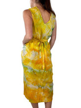 Load image into Gallery viewer, Antique Hand Dyed Slip Dress Butter Yellow Lime Green Nightgown Lingerie
