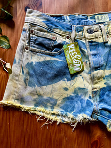 Reverse Tie Dye Levi Denim Cut Off Shorts