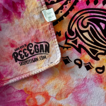 Load image into Gallery viewer, Vintage Hand Dyed Cotton Bandana Pink Orange Upcycled 26 Inch Square Neckerchief

