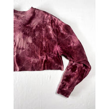Load image into Gallery viewer, Maroon &amp; Pink Bleach Dyed Carhartt T-Shirt Long Sleeve Cropped Size Large
