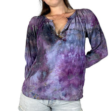 Load image into Gallery viewer, Vintage 1970s Hand Dyed Cotton Smocked Boho Blouse
