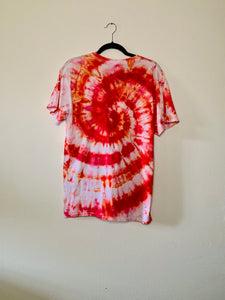Hand Dyed T-shirt - Red and Orange Spiral