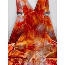 Load image into Gallery viewer, Ice Dyed Vintage Overall Shorts Pink and Orange
