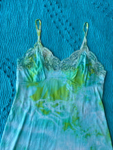 Load image into Gallery viewer, Lime Green and Turquoise Tie Dye Slip Dress
