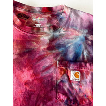 Load image into Gallery viewer, Pink &amp; Purple Ice Dyed Carhartt T-Shirt Long Sleeve Size Large
