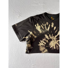 Load image into Gallery viewer, Black &amp; Pale Green Spiral Reverse Dyed Carhartt T-Shirt Short Sleeve Cropped Size 2XL
