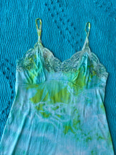 Load image into Gallery viewer, Lime Green and Turquoise Tie Dye Slip Dress
