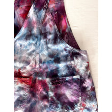 Load image into Gallery viewer, Ice Dyed Vintage Overall Shorts Pink Blue Purple
