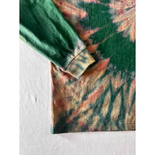 Load image into Gallery viewer, Green &amp; Pink Spiral Reverse Dyed Carhartt T-Shirt Long Sleeve Size Large
