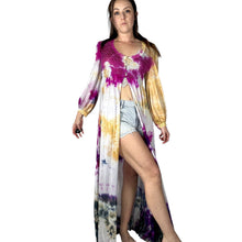 Load image into Gallery viewer, Vintage 1960s Hand Dyed Pink Orange Blue Duster
