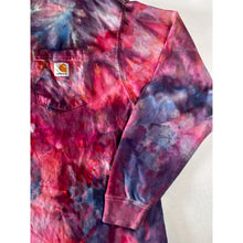 Load image into Gallery viewer, Pink &amp; Purple Ice Dyed Carhartt T-Shirt Long Sleeve Size Large
