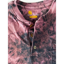 Load image into Gallery viewer, Black &amp; Pink Bleach Dyed Carhartt T-Shirt Short Sleeve Size Small
