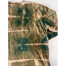 Load image into Gallery viewer, Green &amp; Tan Shibori Bleach Dyed Carhartt T-Shirt Long Sleeve Size Large
