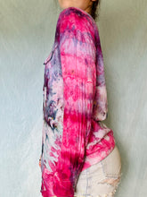 Load image into Gallery viewer, Ice Dyed Pink and Purple Cotton Button Up Blouse
