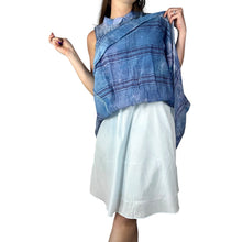 Load image into Gallery viewer, Vintage 1950s Hand Dyed Blue Ice Dye Fit &amp; Flare Cotton Dress
