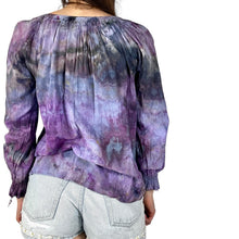 Load image into Gallery viewer, Vintage 1970s Hand Dyed Cotton Smocked Boho Blouse

