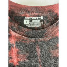 Load image into Gallery viewer, Black &amp; Pink Shibori Bleach Dyed Carhartt T-Shirt Short Sleeve Size Small
