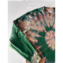Load image into Gallery viewer, Green &amp; Pink Spiral Reverse Dyed Carhartt T-Shirt Long Sleeve Size Large
