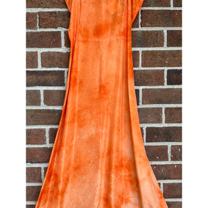 Antique Hand Dyed Slip Dress Bright Orange