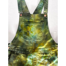 Load image into Gallery viewer, Ice Dyed Overall Shorts Dark Green
