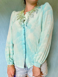 Hand Dyed Pastel Vintage Blouse