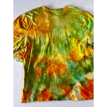 Load image into Gallery viewer, Lime Green Orange &amp; Yellow Ice Dyed Carhartt T-Shirt Long Sleeve Size Large
