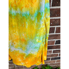Load image into Gallery viewer, Antique Hand Dyed Slip Dress Butter Yellow Lime Green Nightgown Lingerie
