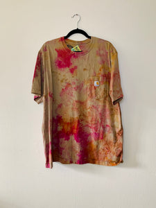 Ice Dyed Pink and Tan Carhartt T-shirt
