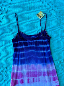 Ombre Navy Blue and Pink Tie Dye Slip Dress