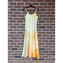 Load image into Gallery viewer, Hand Dyed Antique Slip Dress Yellow Orange Ombre
