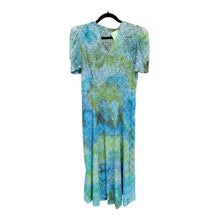 Load image into Gallery viewer, Antique 1930s 1940s Hand Dyed Blue Green Lace Dress
