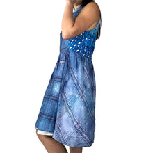 Load image into Gallery viewer, Vintage 1950s Hand Dyed Blue Ice Dye Fit &amp; Flare Cotton Dress
