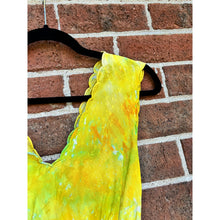 Load image into Gallery viewer, Antique Hand Dyed Slip Dress Butter Yellow Lime Green Nightgown Lingerie
