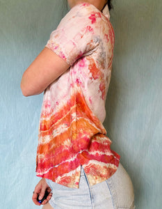 Shibori Dyed Vintage Silk Blouse