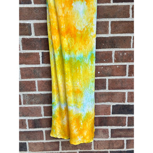 Antique Hand Dyed Slip Dress Butter Yellow Lime Green Nightgown Lingerie