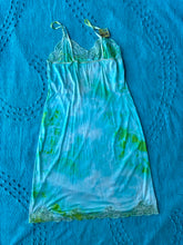 Load image into Gallery viewer, Lime Green and Turquoise Tie Dye Slip Dress
