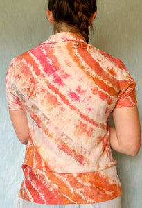 Shibori Dyed Vintage Silk Blouse