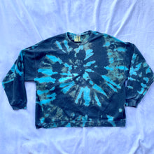 Load image into Gallery viewer, Reverse Tie Dyed Blue and Gray Crew Neck Sweatshirt
