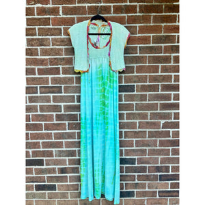 Vintage 1970s Ombré Dyed Maxi Dress & Jacket