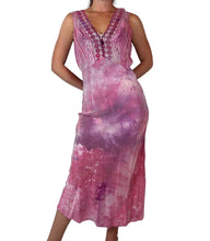 Load image into Gallery viewer, Hand dyed vintage 1930s slip dress in pink and purple. 
